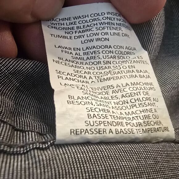 Wrangler Shirt Men's 2XL Gray Long Roll Tab Sleeves Collar Button Down - Picture 7 of 16